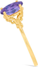 Load image into Gallery viewer, 10k Yellow Gold 8mm Birthstone Oval Gemstone Ring, Size 4-8