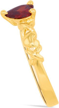 Load image into Gallery viewer, 10k Yellow Gold 6.5mm Birthstone Gemstone Heart XOXO Ring, Size 4-10