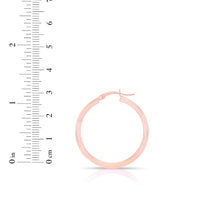 Load image into Gallery viewer, 14k Rose Gold 2mm x 15mm High Polish Round Tube Hoop Earrings