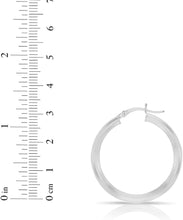 Load image into Gallery viewer, 10k White Gold 10mm x 3mm High Polish Round Tube Hoop Earrings