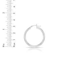Load image into Gallery viewer, 14k White Gold 3mm x 15mm High Polish Round Tube Hoop Earrings