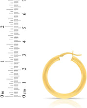 Load image into Gallery viewer, 10k Yellow Gold 25mm x 4mm High Polish Round Tube Hoop Earrings