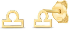 Load image into Gallery viewer, 14k Yellow Gold 5mm High Polish Zodiac Horoscope Aquarius Stud Earrings