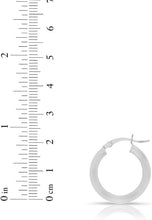 Load image into Gallery viewer, 10k White Gold 10mm x 3mm High Polish Round Tube Hoop Earrings