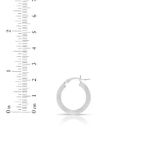 Load image into Gallery viewer, 14k White Gold 3mm x 15mm High Polish Round Tube Hoop Earrings