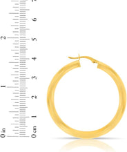 Load image into Gallery viewer, 10k Yellow Gold 25mm x 4mm High Polish Round Tube Hoop Earrings