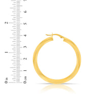 Load image into Gallery viewer, 14k Yellow Gold 4mm x 25mm High Polish Round Tube Hoop Earrings