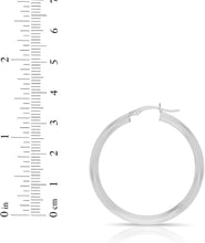 Load image into Gallery viewer, 10k White Gold 10mm x 3mm High Polish Round Tube Hoop Earrings