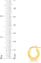 Load image into Gallery viewer, 10k Yellow Gold 10mm x 3mm High Polish Round Tube Hoop Earrings