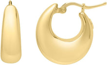 Load image into Gallery viewer, 14k Yellow Gold 18mm High Polish Small Tapered Hoop Earrings