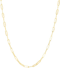 Load image into Gallery viewer, 18k Yellow Gold or White Gold 1.5mm Solid Paperclip Chain Necklace