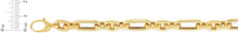 Load image into Gallery viewer, 14k Yellow Gold 9.3mm Lite Paperclip Figaro with Oval Link Chain Bracelet 7.5 Inch
