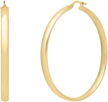 Load image into Gallery viewer, 14k Yellow Gold Small High Polish Round Wedding Band Hoop Earrings - view 3