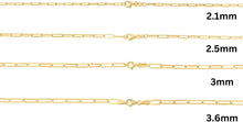 Load image into Gallery viewer, 10k Yellow Gold Floreo 10k Yellow Gold Paperclip Link Bracelet or Anklet