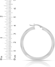 Load image into Gallery viewer, 10k White Gold 25mm x 4mm High Polish Round Tube Hoop Earrings