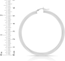 Load image into Gallery viewer, 10k White Gold 25mm x 4mm High Polish Round Tube Hoop Earrings