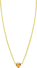 Load image into Gallery viewer, 14k Yellow Gold Heart Shape Gemstone Pendant Chain Necklace, 16” - 18 Inch - (Blue Topaz, Amethyst, Garnet, Citrine, or White Topaz)