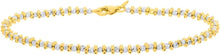 Load image into Gallery viewer, 14k Two-Tone Gold 2.4mm Alternating Faceted Bead Link Bracelet, 7 Inch