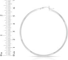 Load image into Gallery viewer, 10k White Gold 7mm x 2mm High Polish Round Tube Hoop Earrings