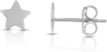 Load image into Gallery viewer, 14k White Gold 6.5mm Polished Star Stud Earrings