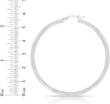 Load image into Gallery viewer, 10k White Gold 10mm x 3mm High Polish Round Tube Hoop Earrings