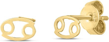 Load image into Gallery viewer, 14k Yellow Gold 5mm High Polish Zodiac Horoscope Aquarius Stud Earrings