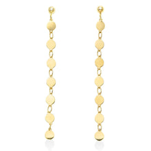 Load image into Gallery viewer, 14k Yellow Gold 55mm Mirror Chain Drop Earrings
