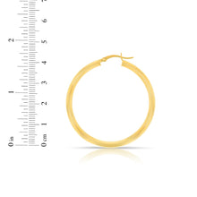 Load image into Gallery viewer, 14k Yellow Gold 3mm x 15mm High Polish Round Tube Hoop Earrings