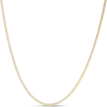 Load image into Gallery viewer, 14k Yellow Gold and White Gold Two-Tone 2.3mm Solid Iced Pave Franco Chain Necklace