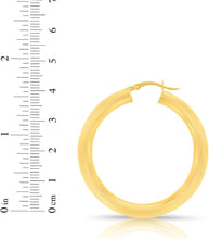 Load image into Gallery viewer, 10k Yellow Gold 25mm x 5mm High Polish Round Tube Hoop Earrings