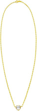 Load image into Gallery viewer, 14k Yellow Gold Heart Shape Gemstone Pendant Chain Necklace, 16” - 18 Inch - (Blue Topaz, Amethyst, Garnet, Citrine, or White Topaz)