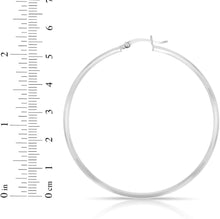 Load image into Gallery viewer, 10k White Gold 7mm x 2mm High Polish Round Tube Hoop Earrings