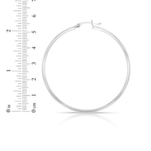 Load image into Gallery viewer, 14k White Gold 2mm x 15mm High Polish Round Tube Hoop Earrings