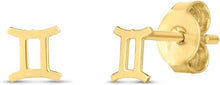 Load image into Gallery viewer, 14k Yellow Gold 5mm High Polish Zodiac Horoscope Aquarius Stud Earrings