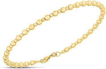 Load image into Gallery viewer, 14k Yellow Gold 3mm Alternating Polished Bead Link Bracelet, 7 Inch