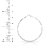Load image into Gallery viewer, 14k White Gold 1.5mm x 25mm High Polish Round Tube Hoop Earrings