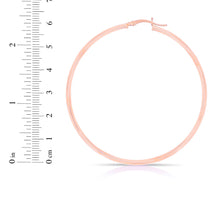 Load image into Gallery viewer, 14k Rose Gold 2mm x 15mm High Polish Round Tube Hoop Earrings