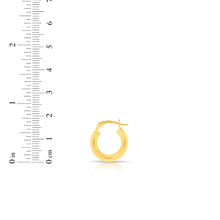 Load image into Gallery viewer, 14k Yellow Gold 3mm x 15mm High Polish Round Tube Hoop Earrings