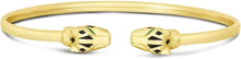 Load image into Gallery viewer, 14k Yellow Gold 3mm Open Cuff Panther Enamel Bangle Bracelet, 7 Inch