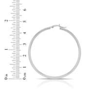 Load image into Gallery viewer, 10k White Gold 15mm x 2.5mm High Polish Round Tube Hoop Earrings