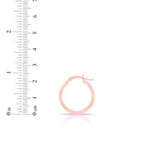 Load image into Gallery viewer, 14k Rose Gold 2mm x 15mm High Polish Round Tube Hoop Earrings
