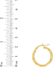 Load image into Gallery viewer, 10k Yellow Gold 2.5mm High Polish and Satin Finish Round Tube Hoop Earrings