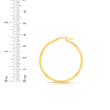 Load image into Gallery viewer, 14k Yellow Gold 2mm x 15mm High Polish Round Tube Hoop Earrings