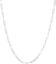 Load image into Gallery viewer, 18k Yellow Gold or White Gold 1.5mm Solid Paperclip Chain Necklace
