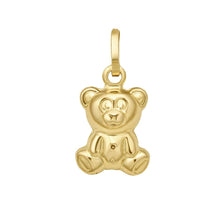 Load image into Gallery viewer, 14k Yellow Gold 21.7mm Polished Fancy Teddy Bear with Optional Chain Pendant Charm