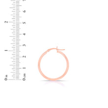 Load image into Gallery viewer, 14k Rose Gold 2mm x 15mm High Polish Round Tube Hoop Earrings