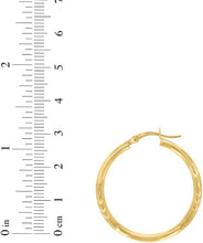 Load image into Gallery viewer, 10k Yellow Gold 2mm High Polish and Satin Finish Round Tube Hoop Earrings