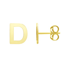 Load image into Gallery viewer, 14k Yellow Gold 6.5mm High Polish Initial-D Stud Earrings
