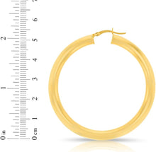 Load image into Gallery viewer, 10k Yellow Gold 25mm x 5mm High Polish Round Tube Hoop Earrings
