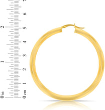 Load image into Gallery viewer, 10k Yellow Gold 25mm x 4mm High Polish Round Tube Hoop Earrings